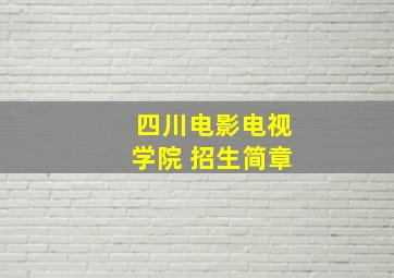 四川电影电视学院 招生简章